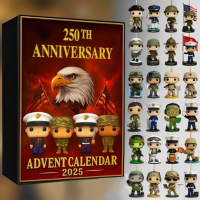 250th Anniversary Advent Calendar 2025 with 24 Commemorative Marine Figures, Christmas Gift
