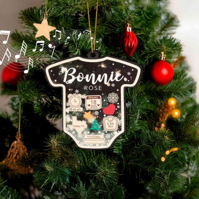 Personalized baby's first Christmas music player pendant, customized baby birth information, baby's first Christmas gift