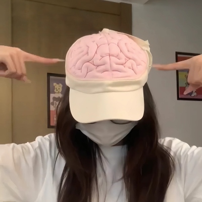 Funny Brain Hat Baseball Cap – Cute Gag Novelty Hat with Openable Design, Sun Protection Duckbill Cap for Prank/Costume/Halloween Party