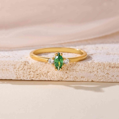 Personalized Marquise Birthstone Ring, Sterling Silver 925 Dainty Women's Jewelry, Birthday/Mother's Day/Anniversary Gift for Her/Wife/Mom/Bestie