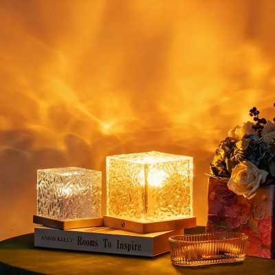 Wave Ripple Night Light, Creative Bedside Flame Ambient Lamp, Romantic Gift with Starry Sky Projector for Bedroom & Home Decor