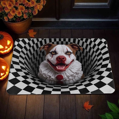 Personalized Halloween Scary Dog Doormat, Decorative Non-slip Floor Mat, Autumn Living Room Home Decor, Halloween Gift for Dog Lovers/Family/Friends