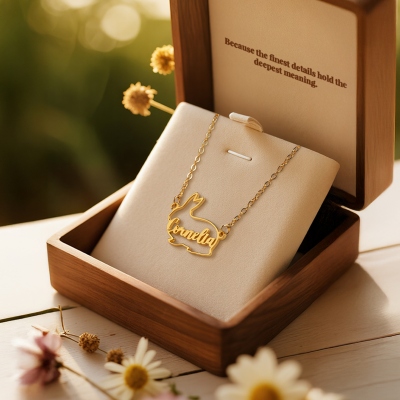 Personalized Bunny Necklace with Name, Custom Cute Rabbit Pendant Jewelry, Dainty Lucky Necklace, Easter Gift for Animal Lovers/Kids/Girls/Women