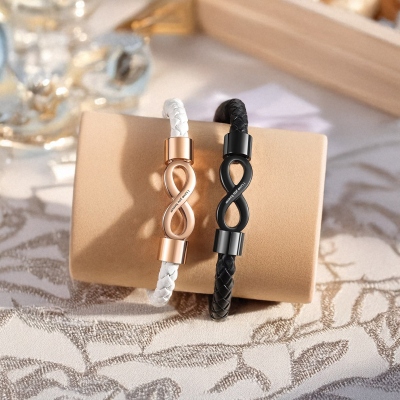 Custom Love Infinity Couples Bracelet, Waterproof Matching Bracelets, Promise Bracelet, Long Distance Relationship/Friendship Gift for Him and Her