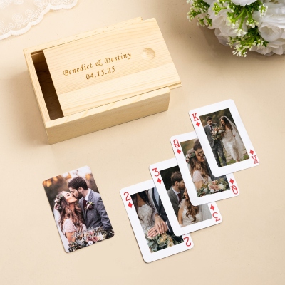 Custom Couples Photos Playing Cards, Personalized 54 Deck of Cards with Your Family or Pet Photo, Anniversary/Weddings/Birthday Gift for Women/Men