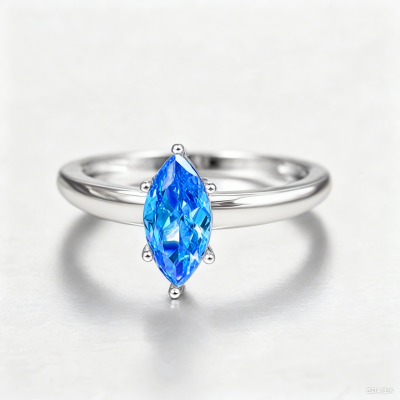 Custom Birthstone Ring for Women with Text, Sterling Silver 925 Marquise Cut Solitaire Ring, Dainty Promise Ring, Birthday/Christmas Gift for Her​/Mom