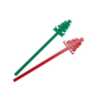 Custom Cocktail Drink Stirrers, Set of 15, Banquet Party Bar Stir Sticks, Laser Cut Drink Mixers, Merry Christmas Decors, Gifts for Family/Friends