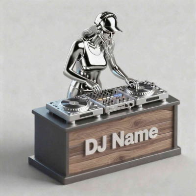 Personalized DJ Desk Decor for Women – Custom DJ Name Plaque, Unique Music Lover Gift for Female DJs, Studio or Home DJ Booth Decoration
