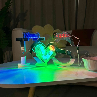 Personalized LED Mirror Light with Heart and Photo, A Perfect Gift for Loved Ones