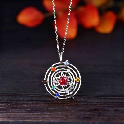 Personalized Birthstone Necklace, Meaningful Gift with 2-11 Stones for Christmas, Cherished Family Jewelry