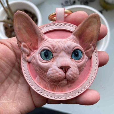 Turn Your Beloved Pet into a 3D Colorful Keepsake, Personalized Leather Keychain that Keeps Their Face Close to Your Heart Gifts for Pet Lovers