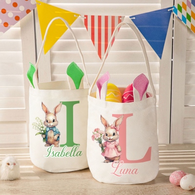 Happy Easter Egg Hunt Basket Bucket