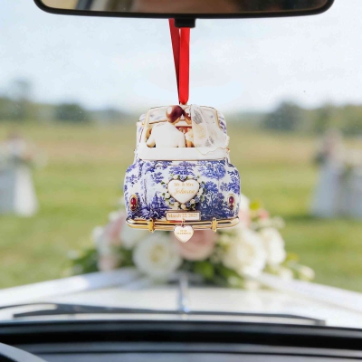 Custom Name & Date Just Married Wedding Car Couple Ornament, Acrylic Car Accessory, Valentine's Day/Anniversary/Wedding Gift for Newlyweds/Couple