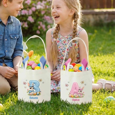 Happy Easter Egg Hunt Basket Bucket