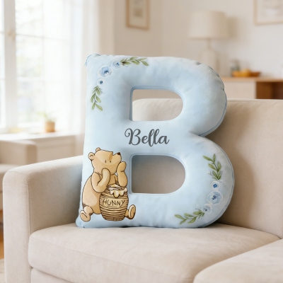 Personalized Name Classic Winnie the Pooh Letter Pillow, Plush Stuffed 3D Alphabet Pillow, Nursery Decor, Easter/Birthday Gift for Kids/Boys/Girls