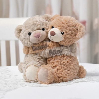 A Hug for My Cutie Love - Personalized Scented Stuffed Bear Puppy Plush Toy Birthday Valentine's Day Gift