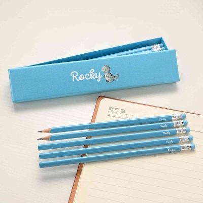 Personalized Name Cartoon Forest Animal Design Macaron-Colored 12 HB Pencils with Box, School Supplies, Birthday/Back to School Gift for Kids/Students