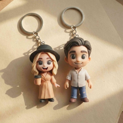 Personalized Character 3D Mini Doll from Photo, Personalized Figurine or Keychain, Cute Cartoon Character, Birthday Gift for Couples/Family/Friends