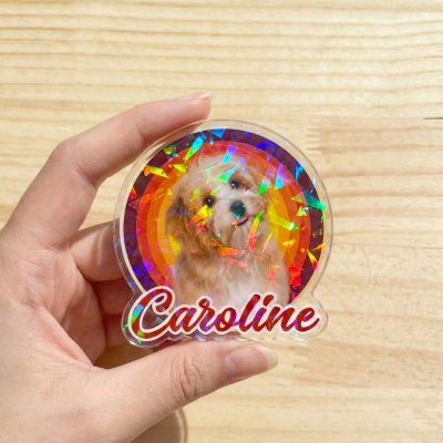Personalized Name Pet Photo Phone Grip with Expanding Kickstand, Dog/Cat Sticky Phone Holder for Hand, Cute Phone Accessories, Gift for Pet Lovers