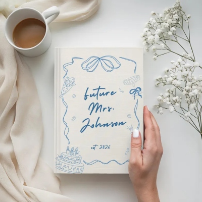 Personalized Future Mrs. Wedding Planner Journal with Name, Matte Hardcover Schedule Notebook, Wedding/Engagement Gift for Bride/Bride to Be/Wife