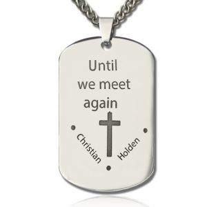 Titanium Steel Remembrance Dog Tag Name Necklace