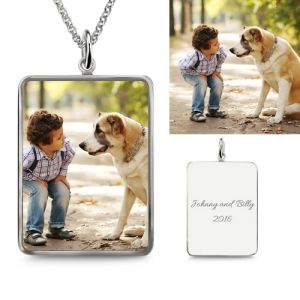Rectangle Engraved Moms Day Jewelry Gifts