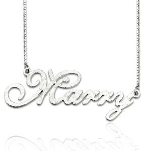 CNC Cursive Style Name Necklace Sterling Silver
