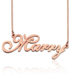 CNC Cursive Style Name Necklace In Rose Gold
