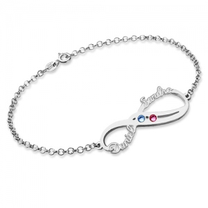 Sterling Silver Anniversary Bracelet Cut Out Name
