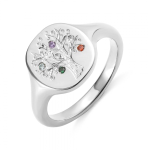Family Tree of Life Signet Ring Silver
