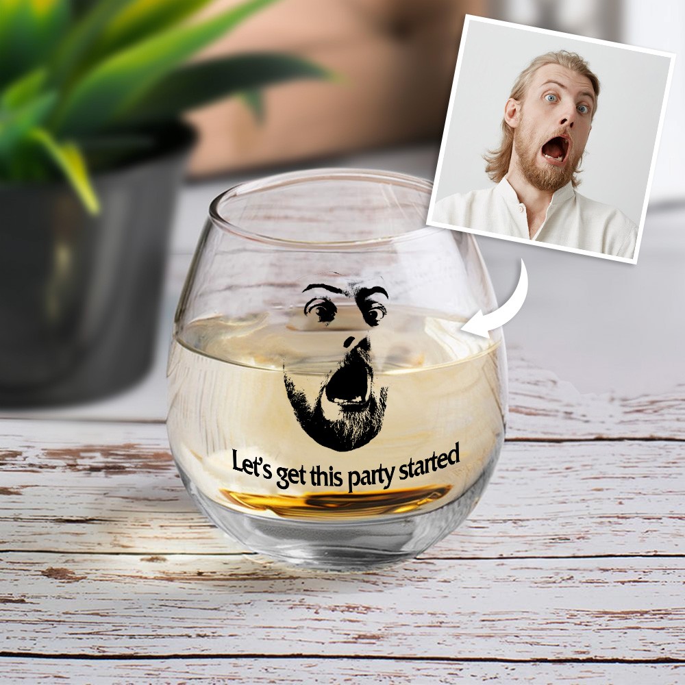 Custom Face Expression Wine Glass with Personalized Quote, Funny Customizable Stemless Wine Glass, Unique Gift for Wine Lovers, Gift for Friends and Family