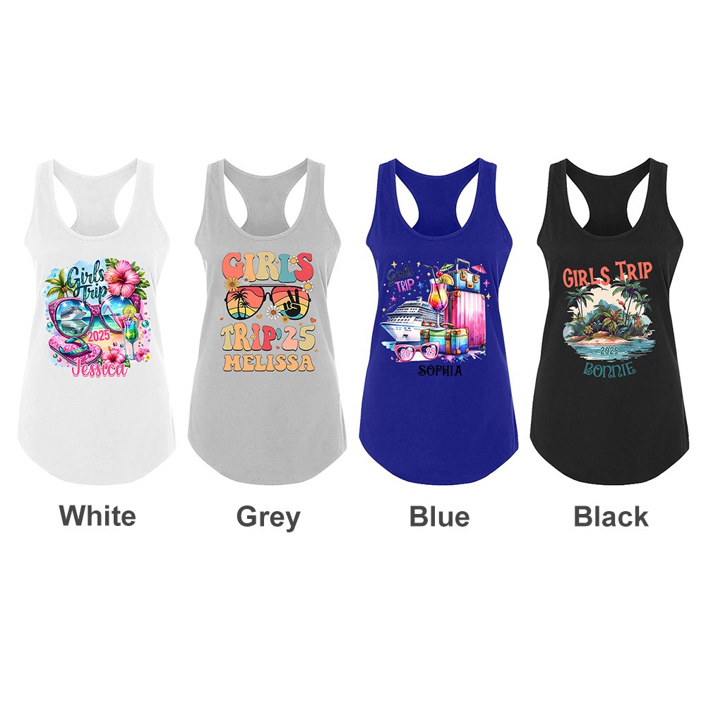 Personalized Girls Trip Kit, Cruise Travel, Custom Vest, Beach Towel, Wash Bag, Passport Luggage Tag, Gifts for Girls, Girls trip Gifts