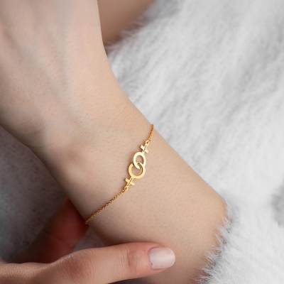 Personligt Venus-armband med dubbla namn, anpassat könssymbol HBTQ-armband, lesbiska pridesmycken, födelsedags-/jul-/bröllopspresent till lesbiska/henne