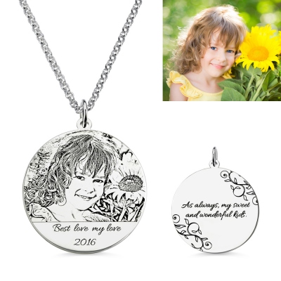 Personalized Anniversary Photo Necklace Jewelry Sterling Silver