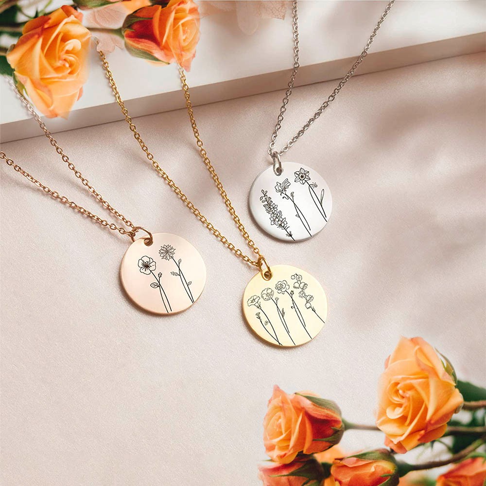 Multiple Birth Flowers Necklace