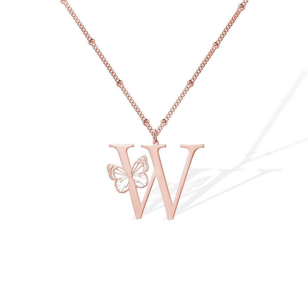 Initial butterfly necklace clearance