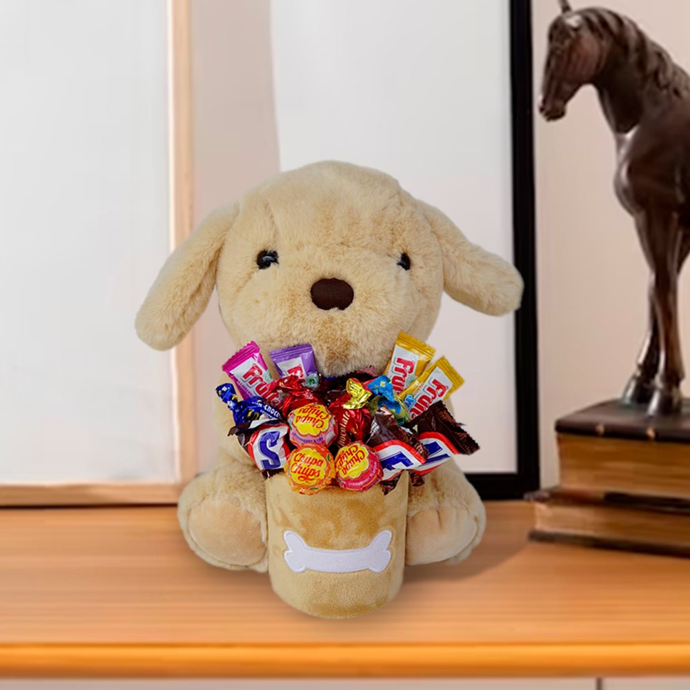 Custom Plush Dog Treat Holder, Plush Doll Dog, Plush Dog with Baseball