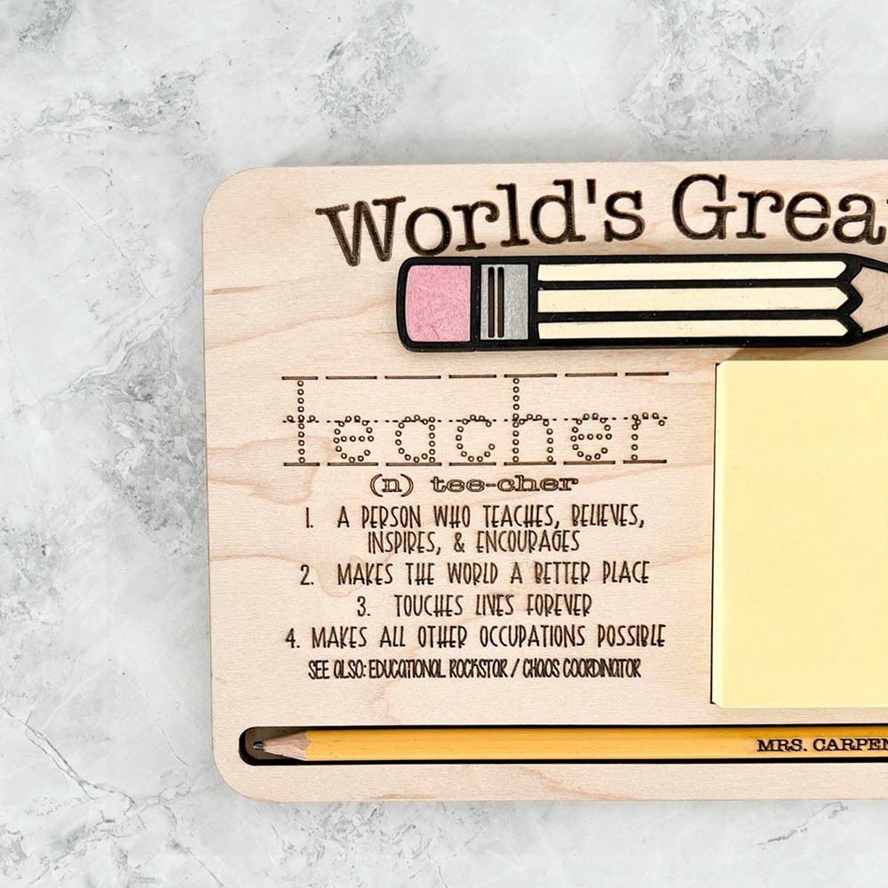 Porta note adesive per insegnante più grande del mondo personalizzabile