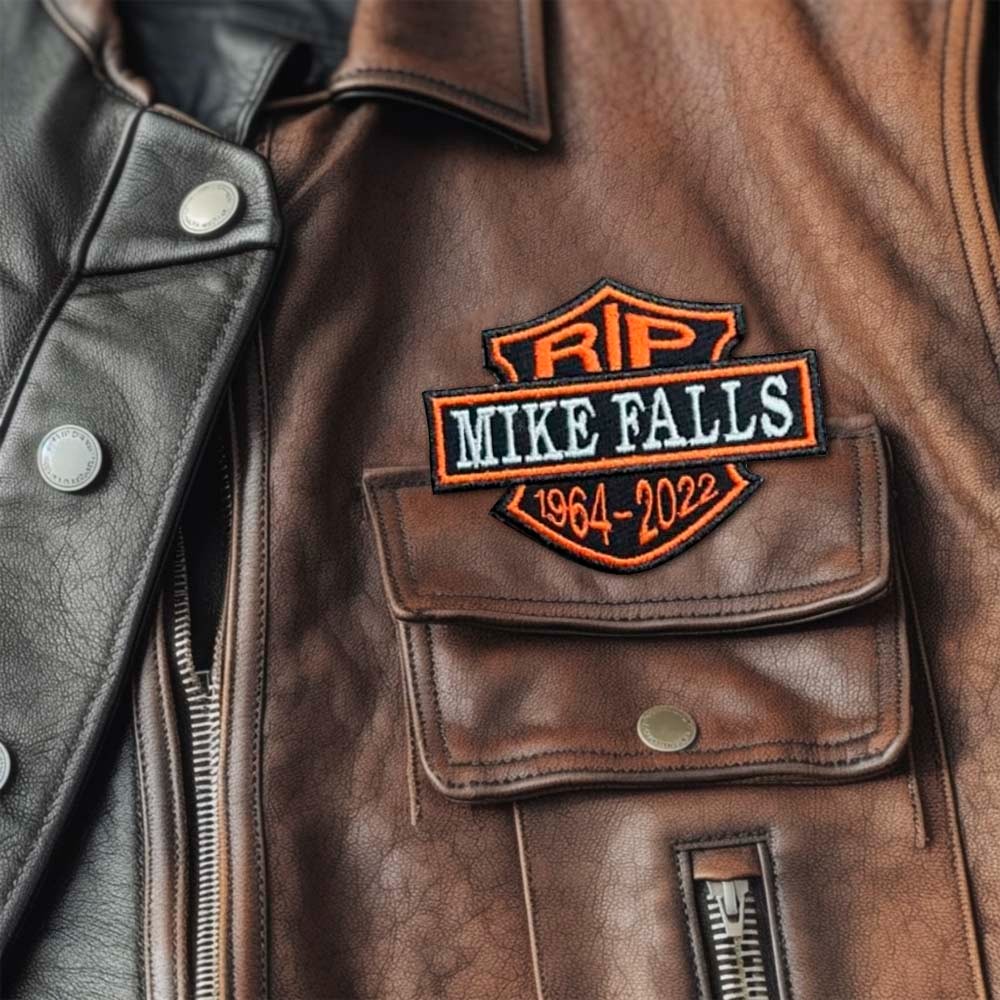 3.5"-6" Custom Embroidered Memorial Shield, IN MEMORY Biker Patches for Denim and Leather Jackets and Vests