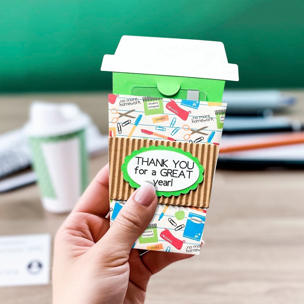 Custom Coffee Cup Gift Card Holder, Teacher Gift Card Holder, Teacher
