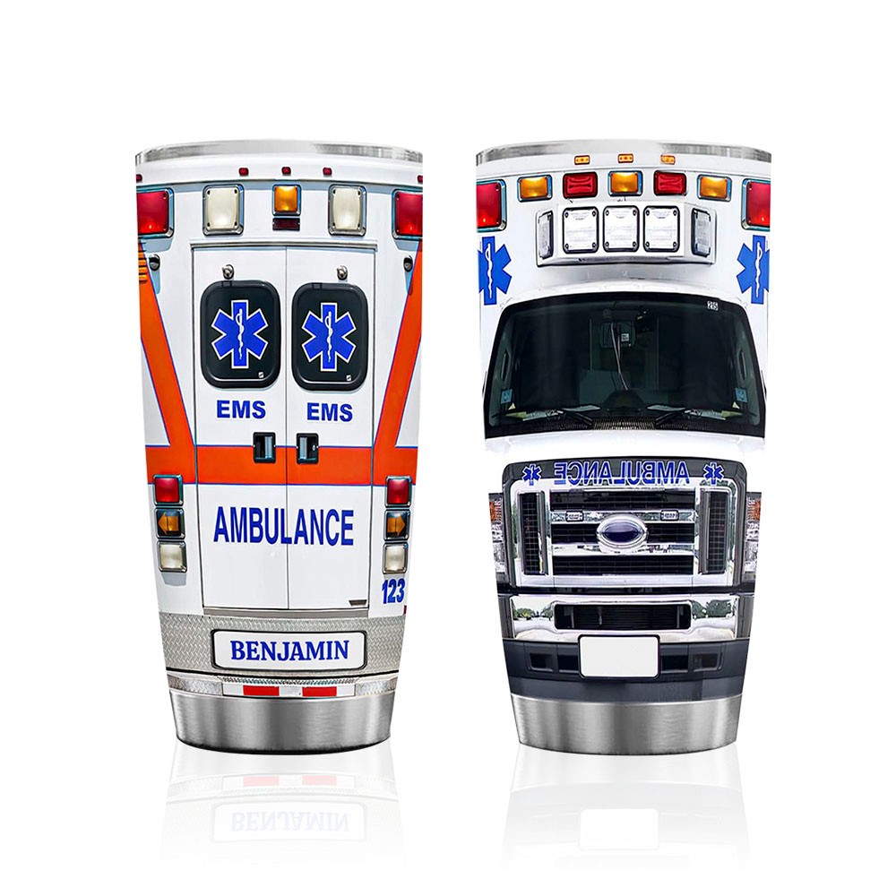 Personalized Ambulance Tumbler, Ambulance Driver Tumbler, Paramedic Tumbler Coffee Travel Mug, EMS Cup, Ambulance Driver Appreciation Gift