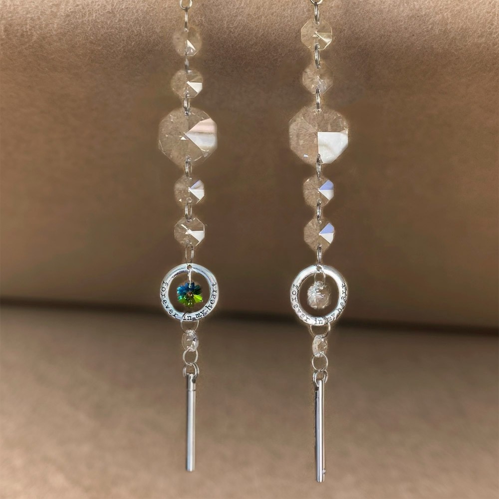 Custom Small Urn and Crystal Suncatcher, Celebration of Life Keepsake