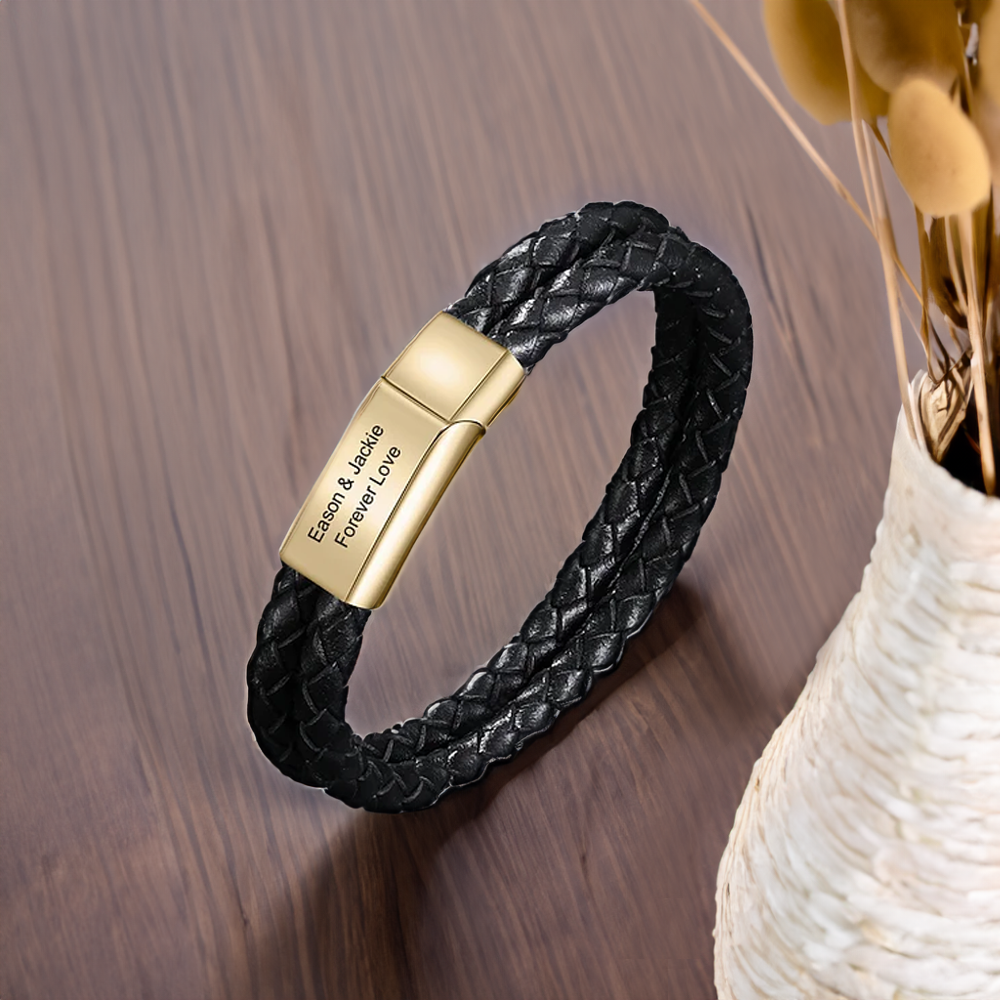 leather braided rope bracelet