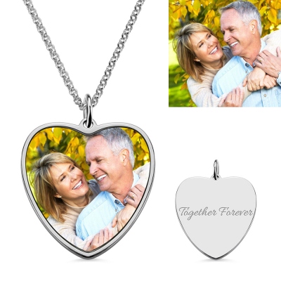 Popular Photo Necklace Engravable Personalized Heart Gifts for Mom