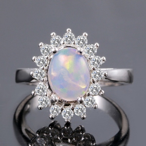 Opal Ring Silver-Plated Copper