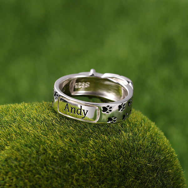 dog engraved ring