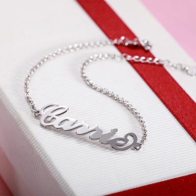 Personalized Name Anklet in Silver