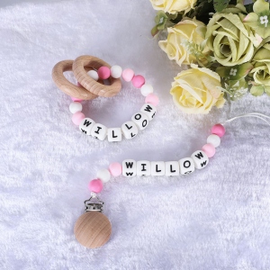 Personalized Silicone Pacifier Clip & Teether