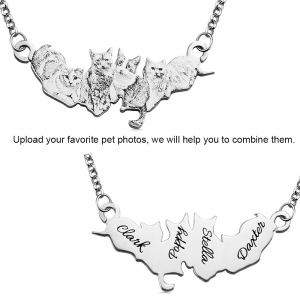 Personalized Stainless Steel Engraved Pet Photo Necklace