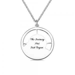 Personalized Compass Mountain Necklace 